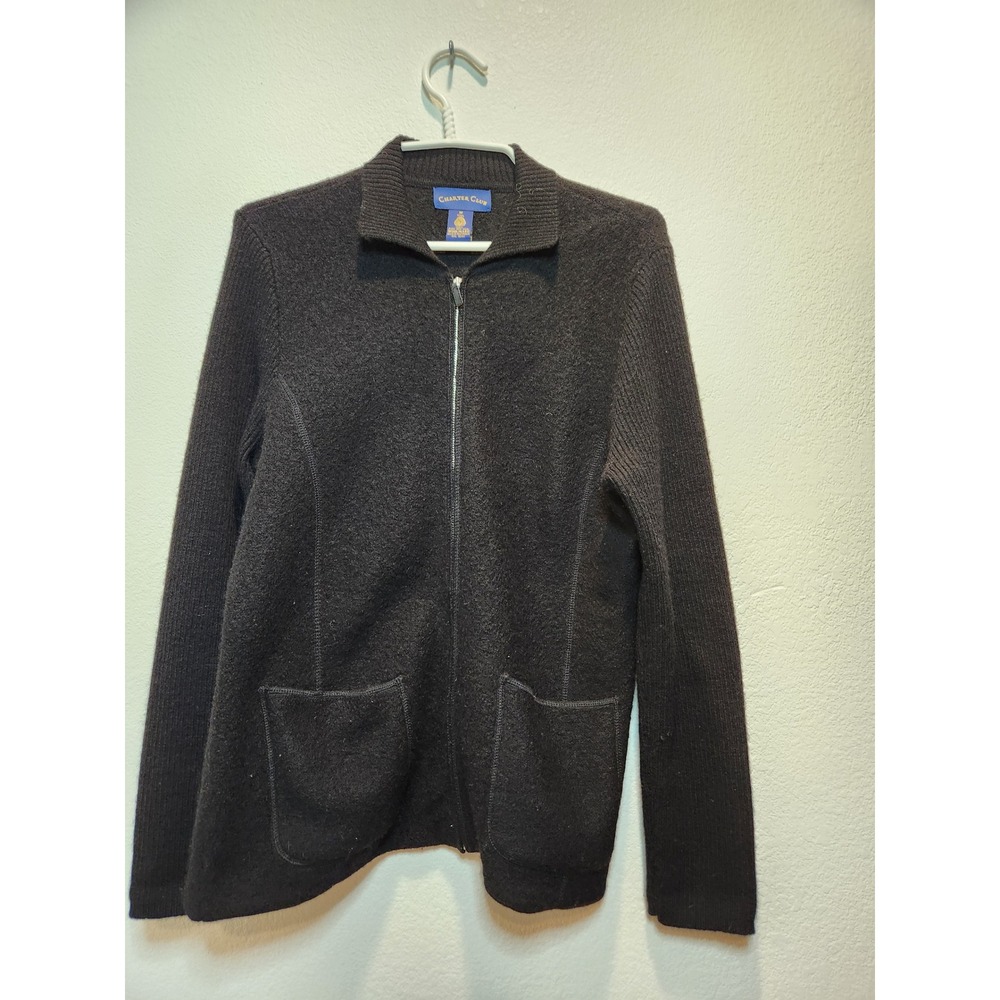 Charter Club 100% Wool Zip Sweater Jacket Womens‎ Medium Woolmark Australia